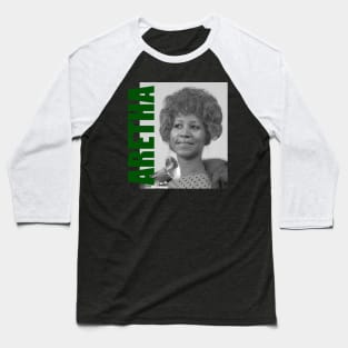 Aretha Franklin // Retro Aesthetic Fan Art // 80s Baseball T-Shirt